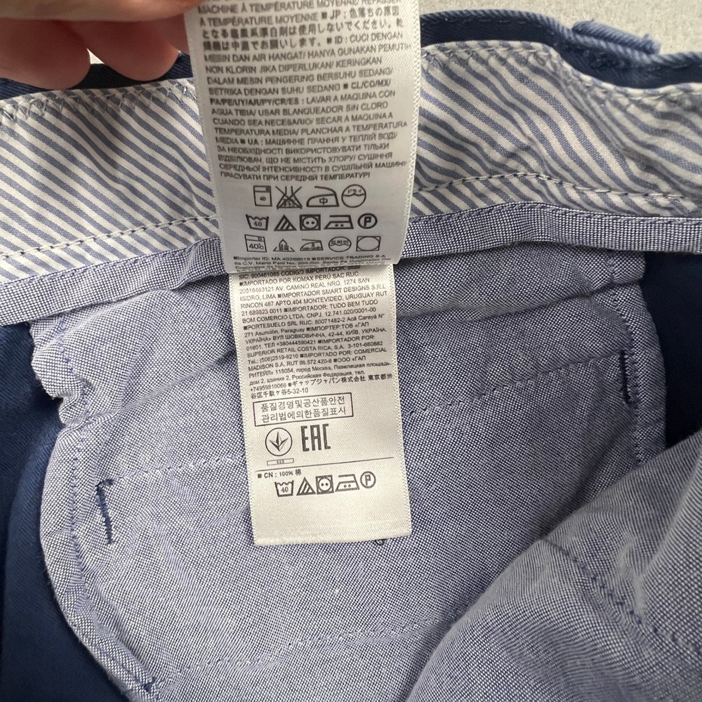 Banana Republic Emerson Shorts Mens 33 Blue Chino Cotton Casual Prep Summer - Picture 13 of 14